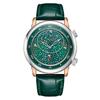 Paulareis Automatic Mechanical Leather Rotating Star Rose Gold Carved Watch for Men PP03