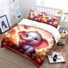 Baby Elephant Strawberry Decor Set Bedding Set with 1 Duvet Cover 2 Pillowcases Single Double King Queen, Gift