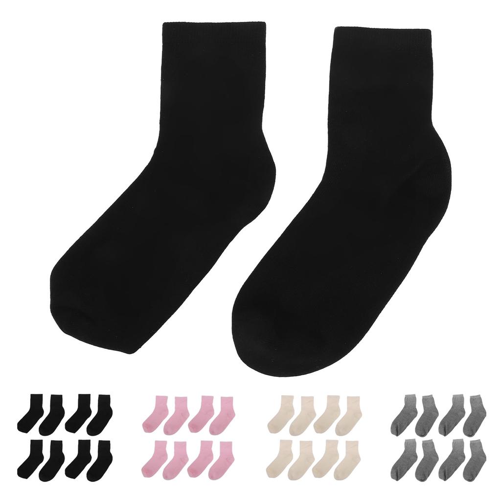 4 Pairs Gel Socks Reusable Moisturizing Socks Soft Solid Color Elastic Casual Gel Lining Socks for S