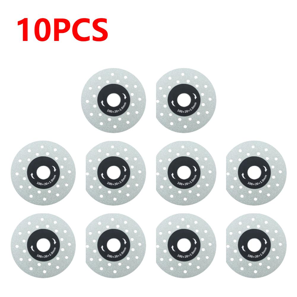 1-20X 100mm Cutting Blade Porous Widened Diamond Rock Slabs Cutting Disc Slate Flat Grinding Cutting Blade Ultra-thin Saw Blade