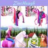 Realistic Movable Horse Saddle Model Set With Detachable Farm Stable Toys For Kids