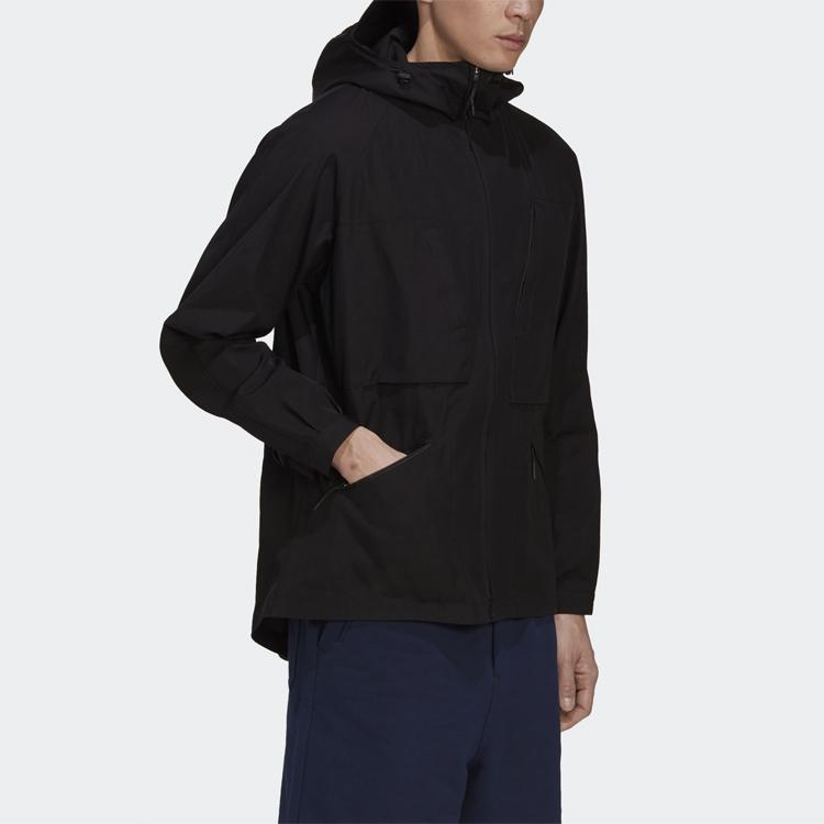 Y-3 SS21 Logo Zip Hoodie Jacket Men Outerwear Black GV4231