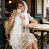 Elegant Lace Edge Scarf Comfortable Head Cover Strong Polyester For Spiritual Moment Or Travel