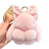 Pompom Faux Rabbit Fur Keychain Hanging Ornaments Bag Charms Plush Rabbit Key Chain  Car Key Ring