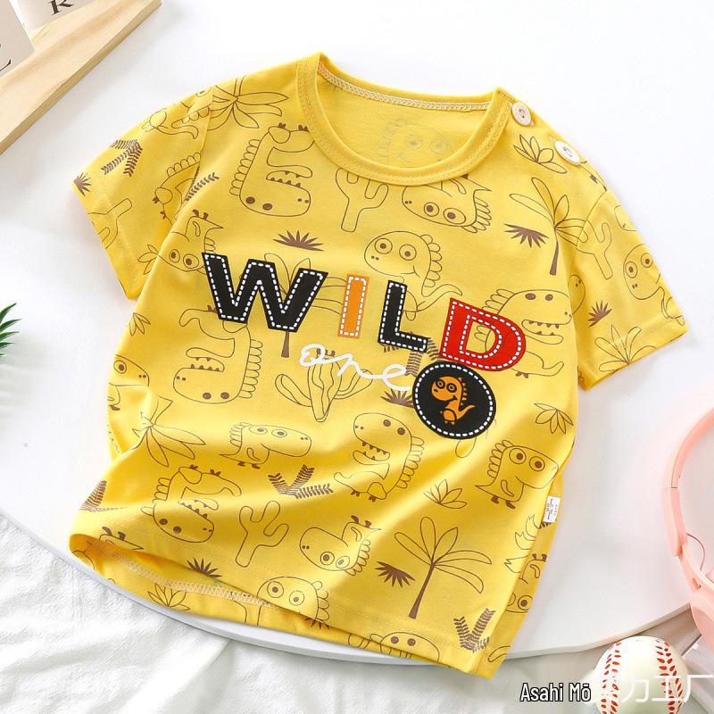 Kids' Cartoon Short Sleeve T-Shirt: Korean Style for Boys and Girls