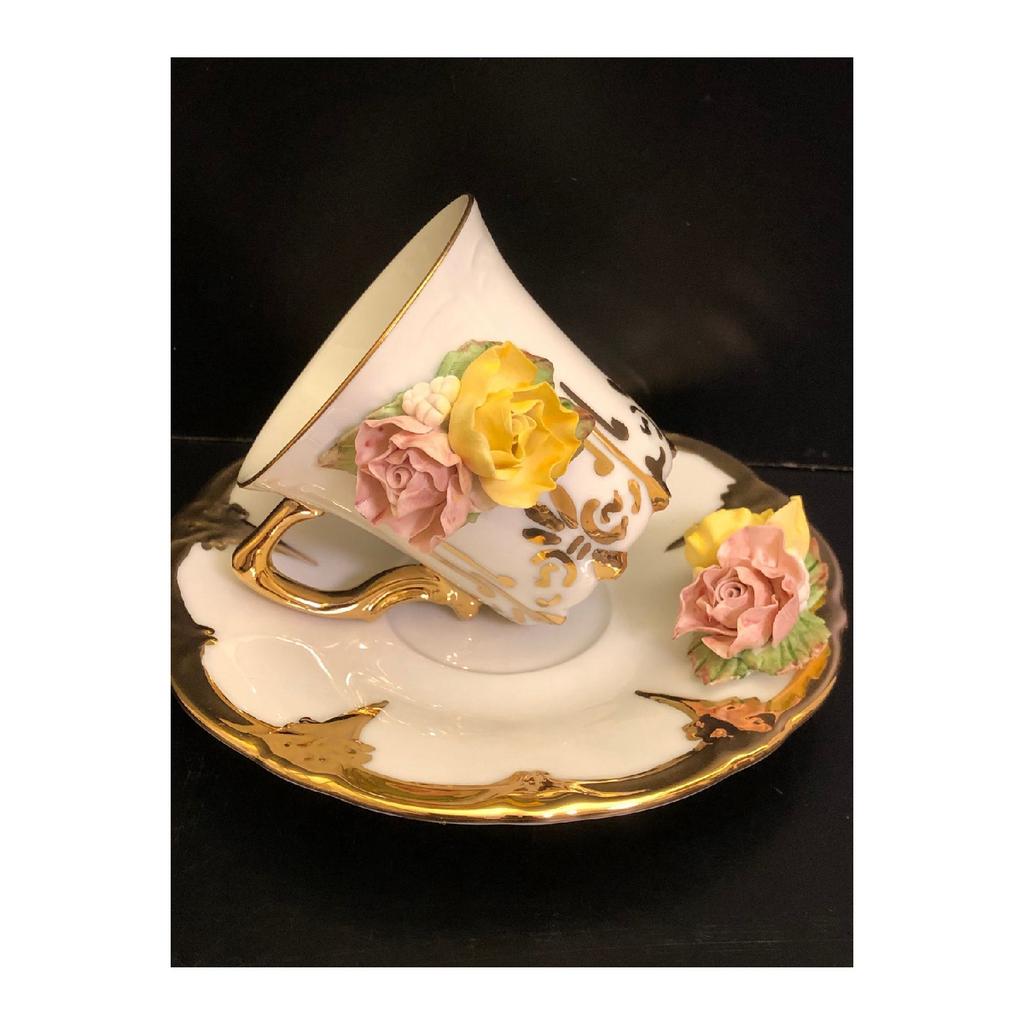 Rose Dream Handmade Porcelain Coffee Cup Set Of 2