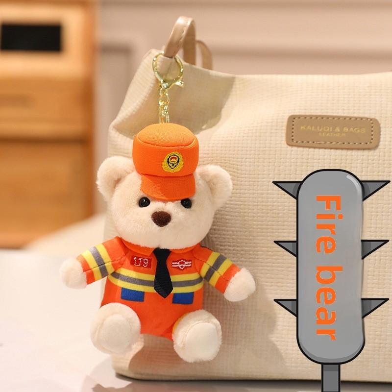 Plush Police Rabbit Keychain With Pp Cotton Filling For Kids And Collectors
