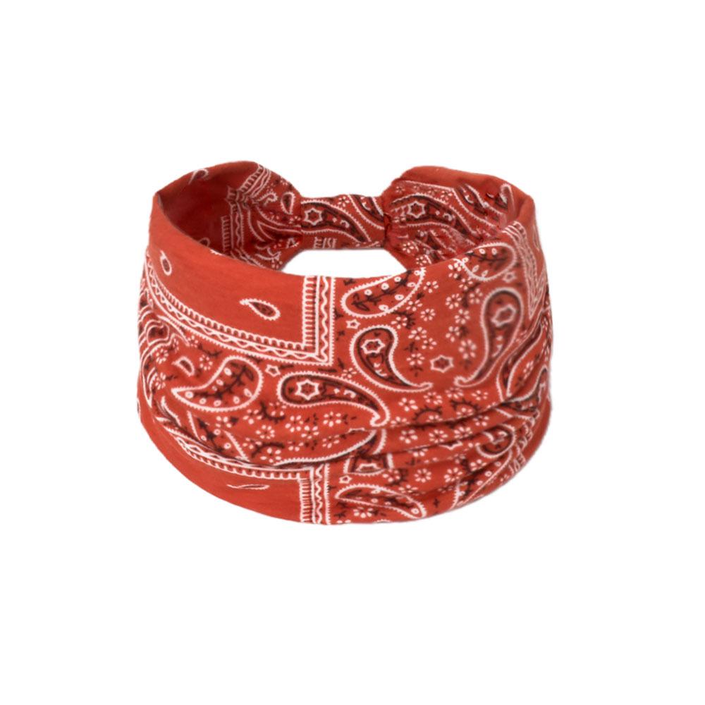 Women's Paisley Sport Yoga Headband - Sweat-Absorbing, Elastic Cotton, Bohemian Style