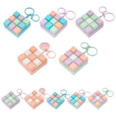Portable Keyboard Clickers Keychain Stress Relief Twitch Toy with 9 Detachable Key Reconfigurable Toy For Adults & Kids