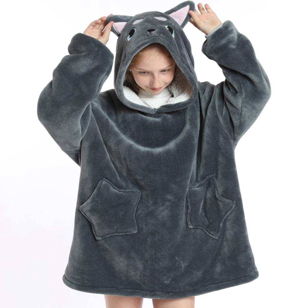 Autumn and Winter Sports and Leisure Warm TV Blanket Senior Children's Plush Comfortable Soft Bathrobe Warm Fluffy Robe