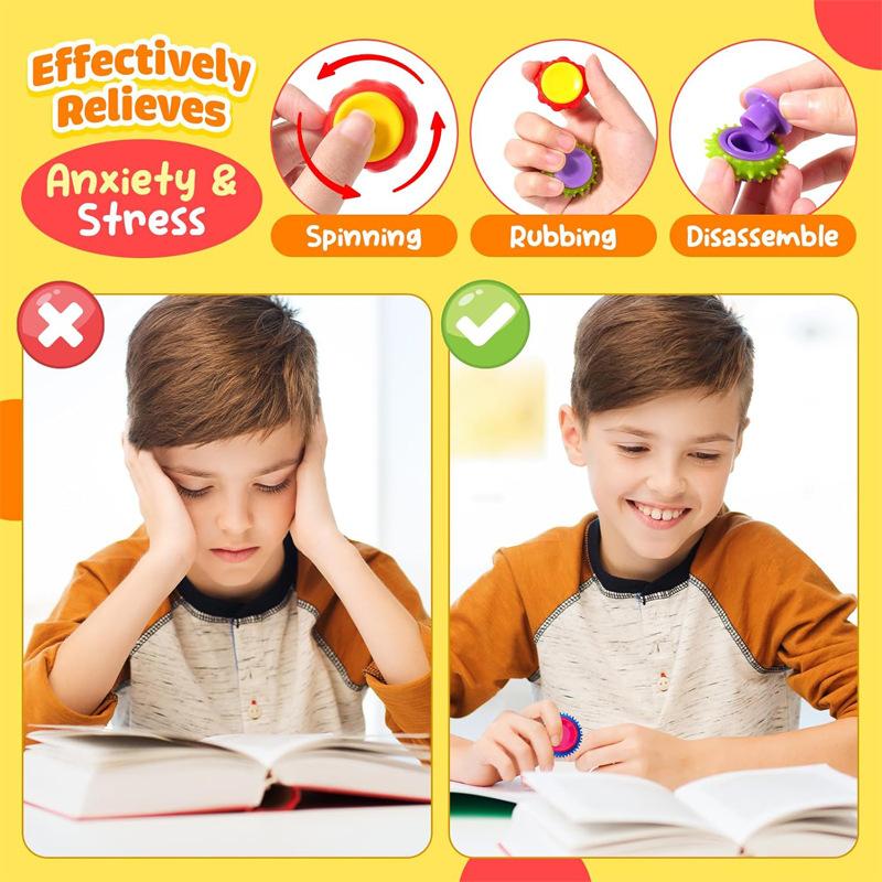 Fidget Spinner Ring Roller Sensory Relieve Stress Relief Toy Edc Fingertip Flywheel Massage For Children Funny Antistress Things
