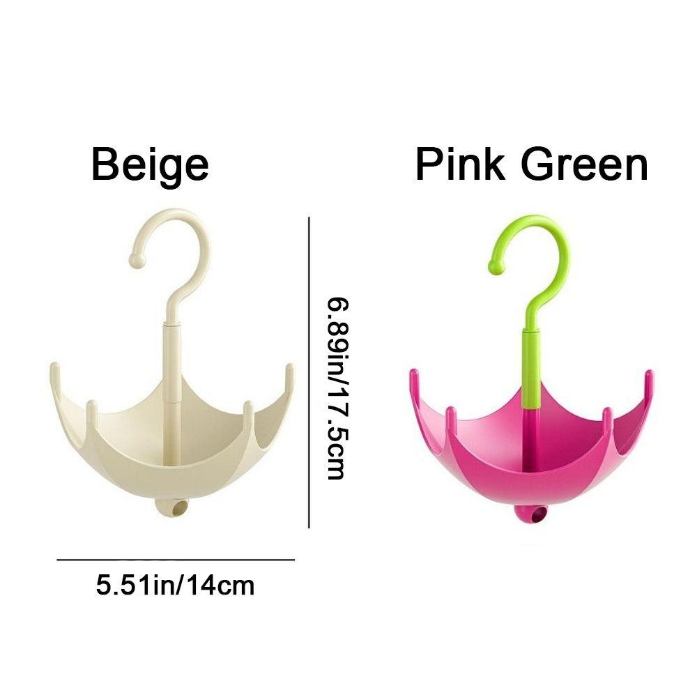 2Pcs Punch Free Umbrella Rotation Coat Hanger 5 Claw Bag Hooks  for Home