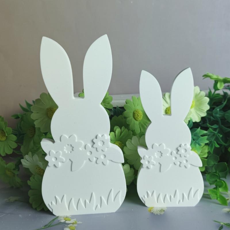 Rabbits Shaped Silicone Mould Heat Resistant Easy Cleaning Detailed Easters Candle Making Supplies