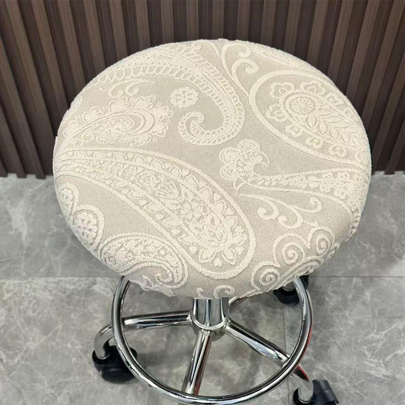 1PC Jacquard Round Stool Cover Bar Stool Cover Home Decoration Soft Dustproof and Wear-resistant Chair Cover