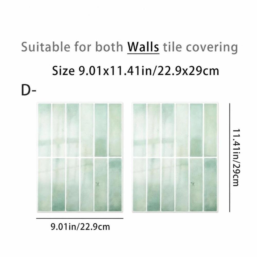 2PCS Vintage PVC Self Adhesive Tile Sticker Oil Proof Brick Print Wall Decal  For Bathroom