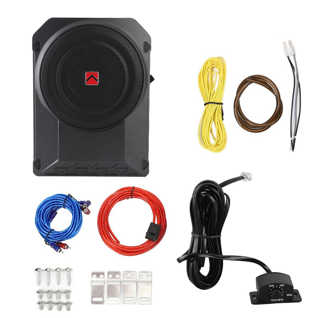 10 Inch Active Subwoofer Ultra Thin 800W 2.5 Ohms Under Seat Powered Car Subwoofer with Controller for Vehicle Sound