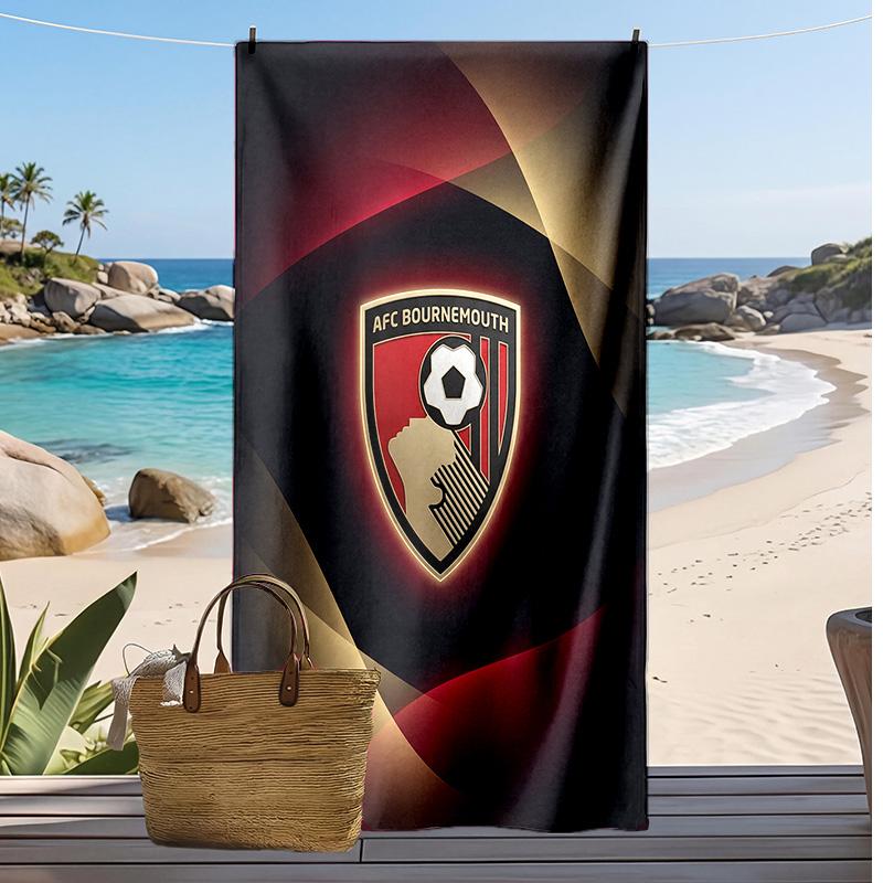 Toalla de Playa con Estampado de Fútbol del Bournemouth, Toalla Grande Suave de Secado Rápido para Playa, Camping, Natación