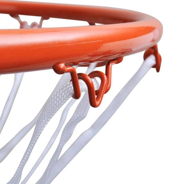 VidaXL Ensemble de panier de basket-ball avec filet Orange 45 cm