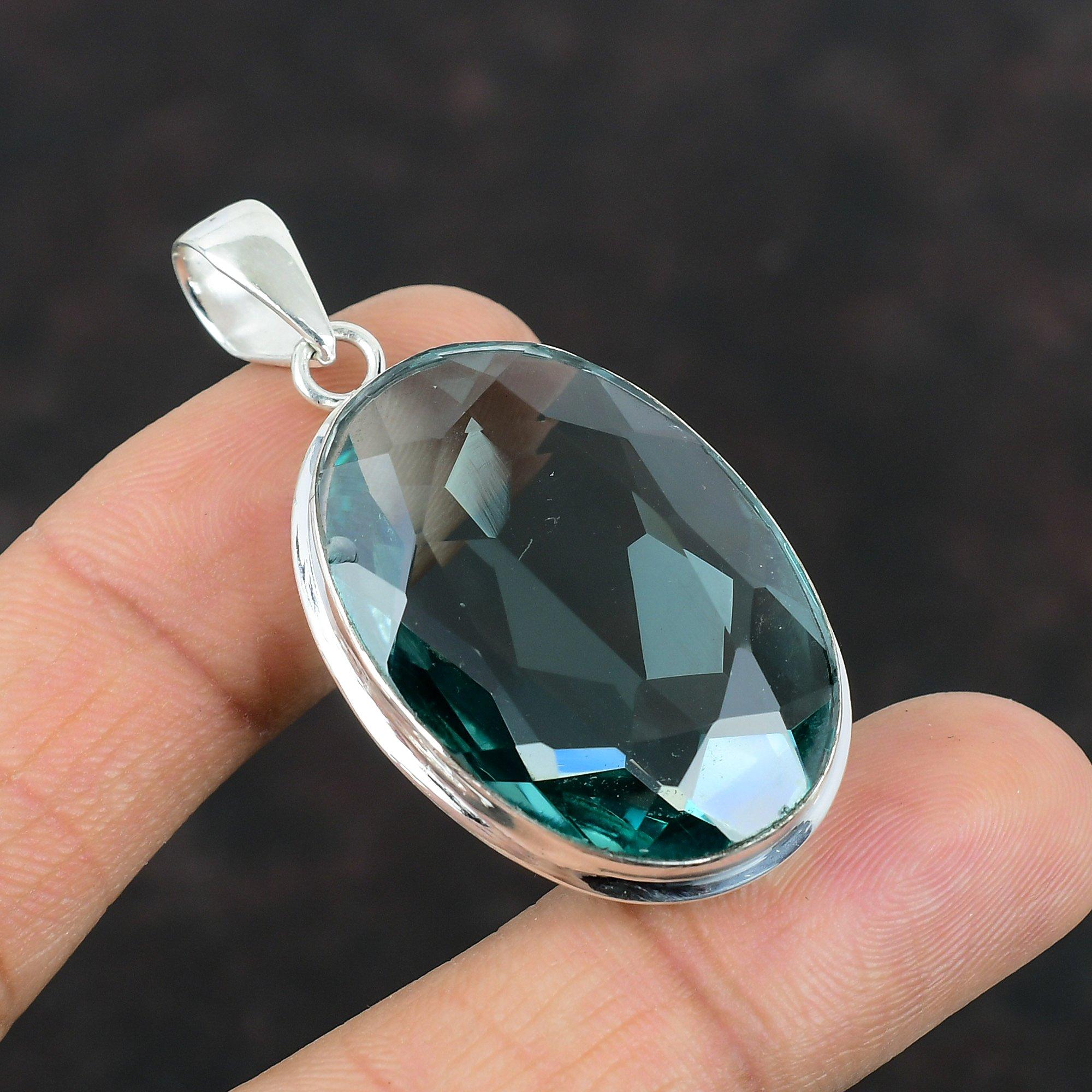 

Ограненный кулон с апатитом, подвеска из стерлингового серебра 925 пробы, кулон с драгоценным камнем ручной работы, ювелирные изделия с апатитом, стильный кулон, подарки для жены, кулон для него