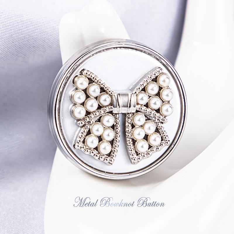 10PCS High-end Metal Coat Buttons Clothing Sweater Trench Coat High-grade Pearl Advanced Feeling Butterfly Knuckle Buttons