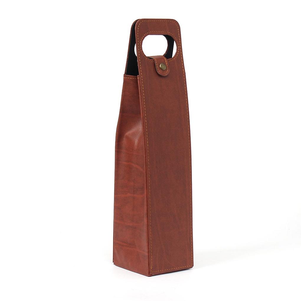 Leather Wine Carrier (Brown) Whiskey Gift Wine Bag