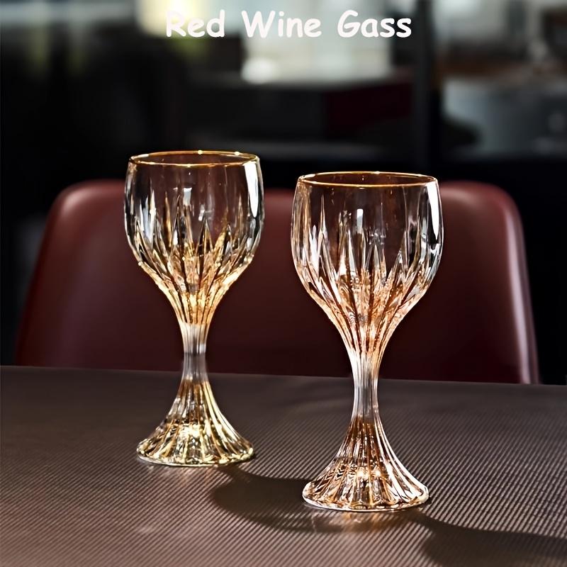 Luxusní Křišťálová Zlatě Zdobená Sklenice na Víno Bez Olova Elegantní Highball Šampaňský Pohár pro Domov
