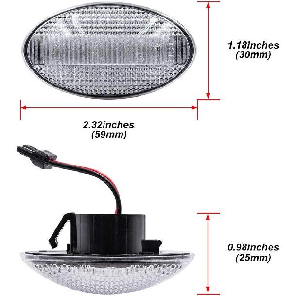GTINTHEBOX Clear Lens Amber Led Fender Side Marker Light Turn Signal Lamp for Mini Cooper R50 R52 R53