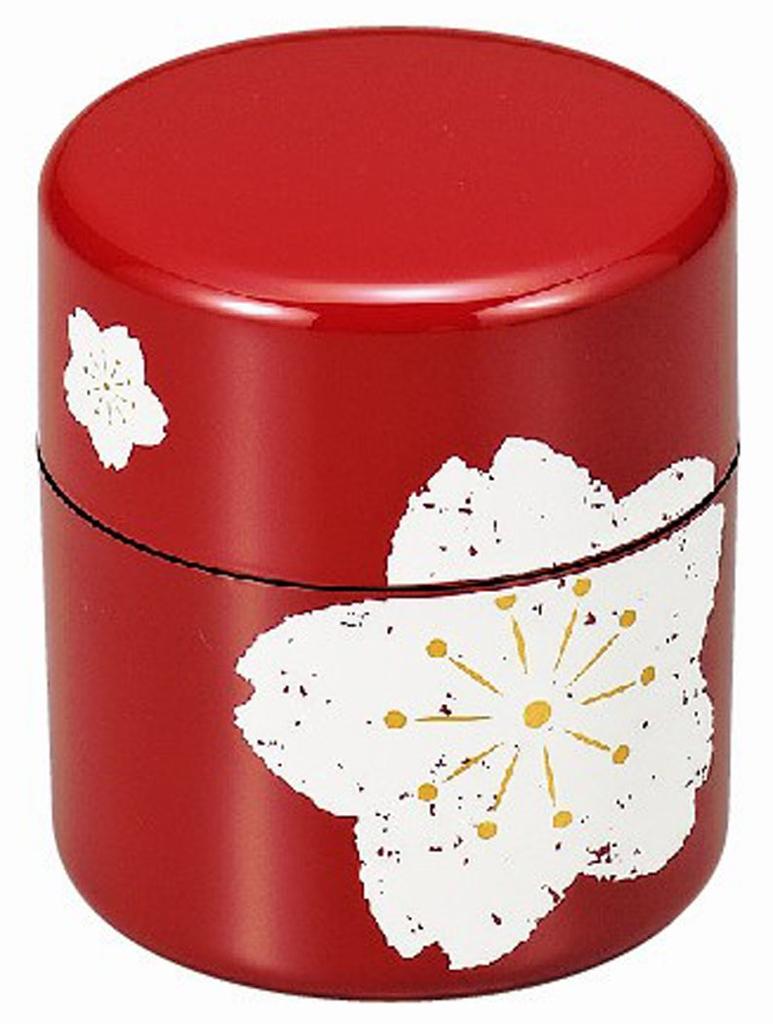 Tatsumiya HAKOYA Tea Caddy, Vermilion Cherry Blossom, 56783