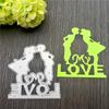 2pc Mixed  Love Letter and Flower Background Frame Metal Cutting Dies Stencils for DIY Scrapbooking Decorative Embossing Handcraft Template
