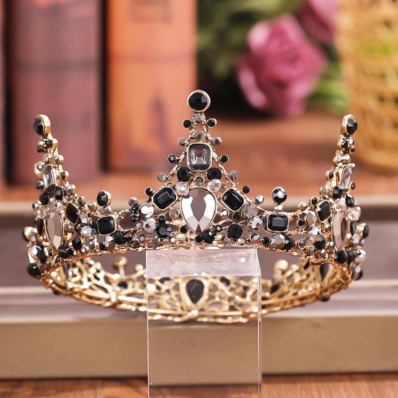 Crystal Rhinestone Round Crown Tiara Hair Jewelry Wedding Hair Accessories Bridal Hair Jewelry Queen Party Crown and Tiaras Gift
