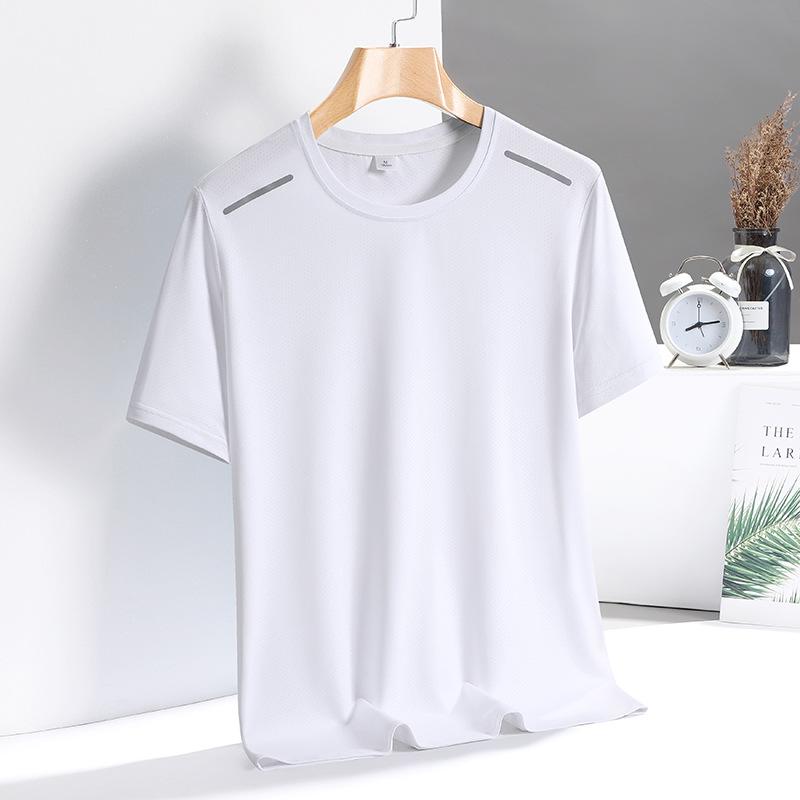 Men s White Mesh Quick-Dry Short Sleeve Sports T-Shirt S белый
