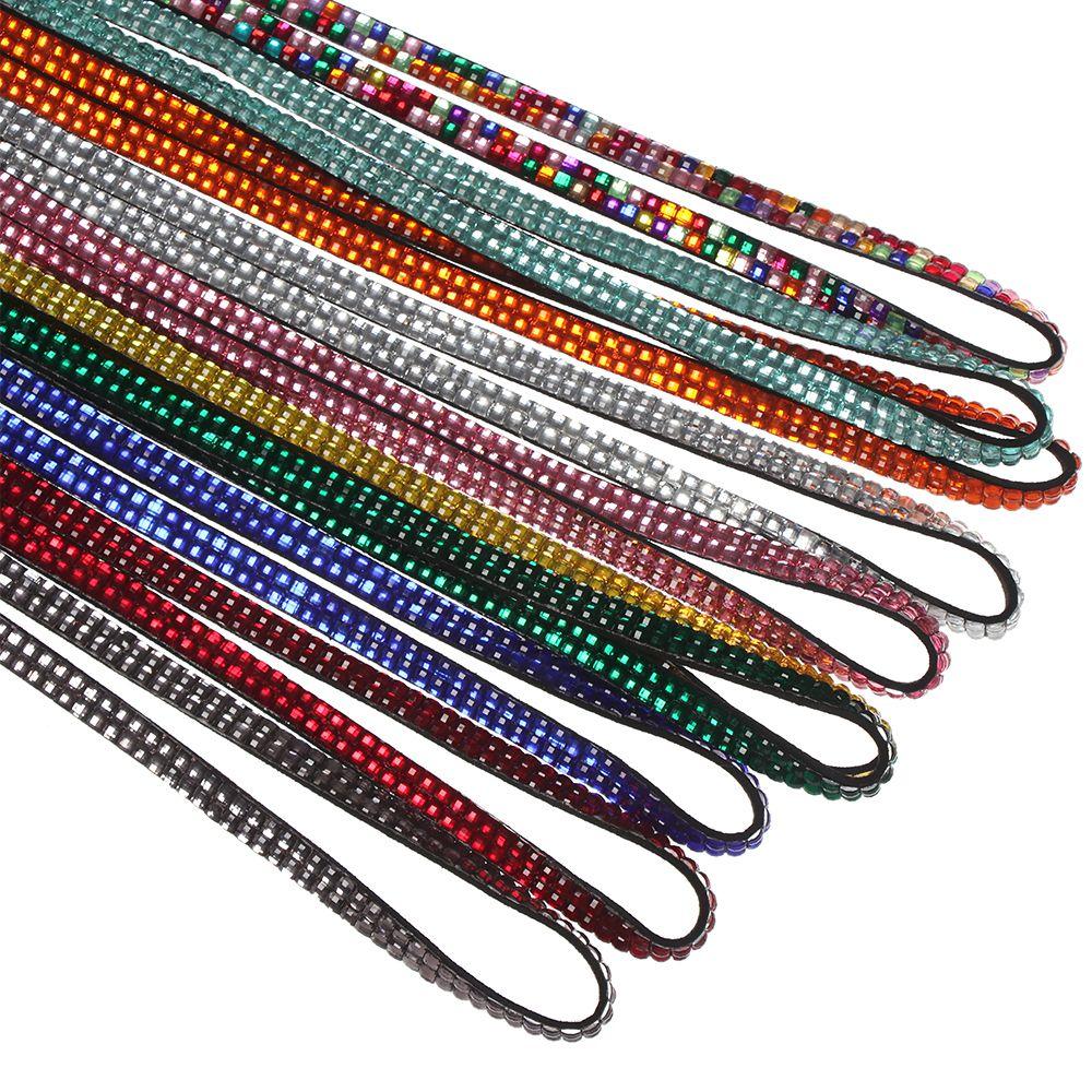 1pc Office Supplies Rhinestone Crystal Retractable Neck Strap Necklace Hanging Rope Lanyard