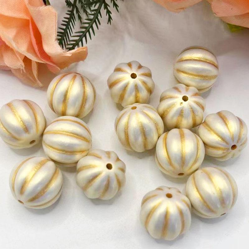 Phantom Gold Double-Sided Rose Pumpkin Beads DIY Bracelet & Hairpin Charms