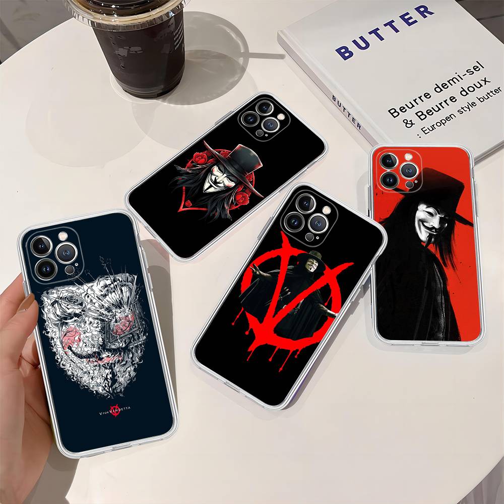 Horror Movie V For V-vendettaS For IPhone 17 16 16e 15 14 13 12 11 Pro Max Mini Plus Phone Case