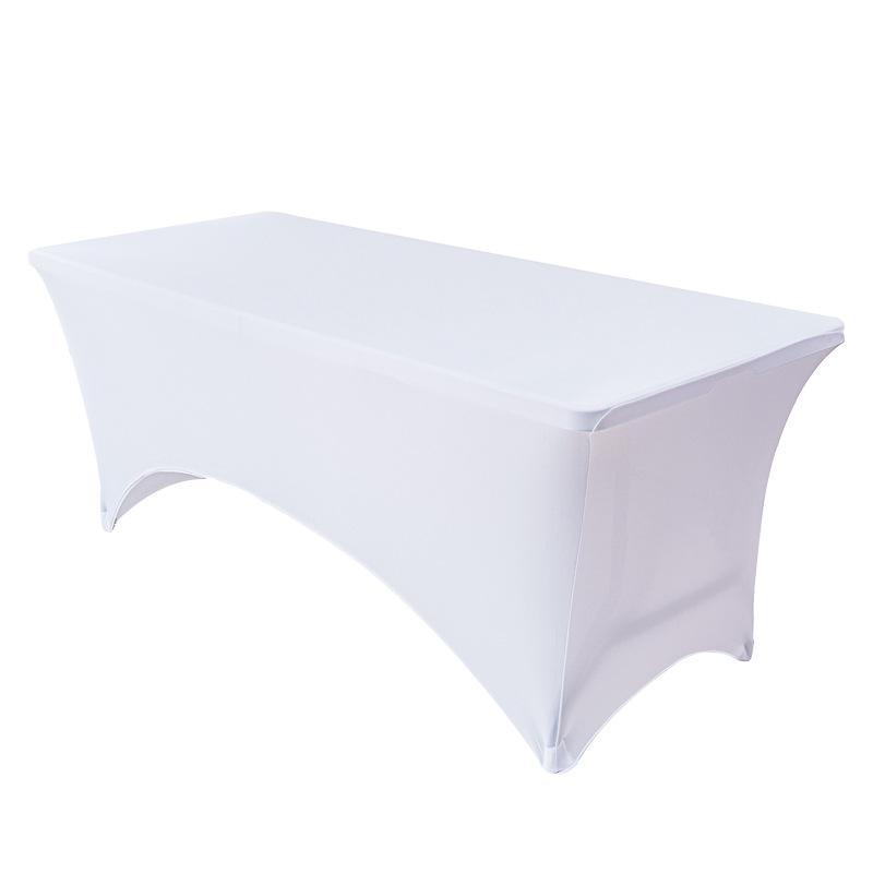 4-6FT Stretch Table Cover Set: Rectangular Elastic Tablecloth for Conference, Wedding, Banquet, Cocktail Events