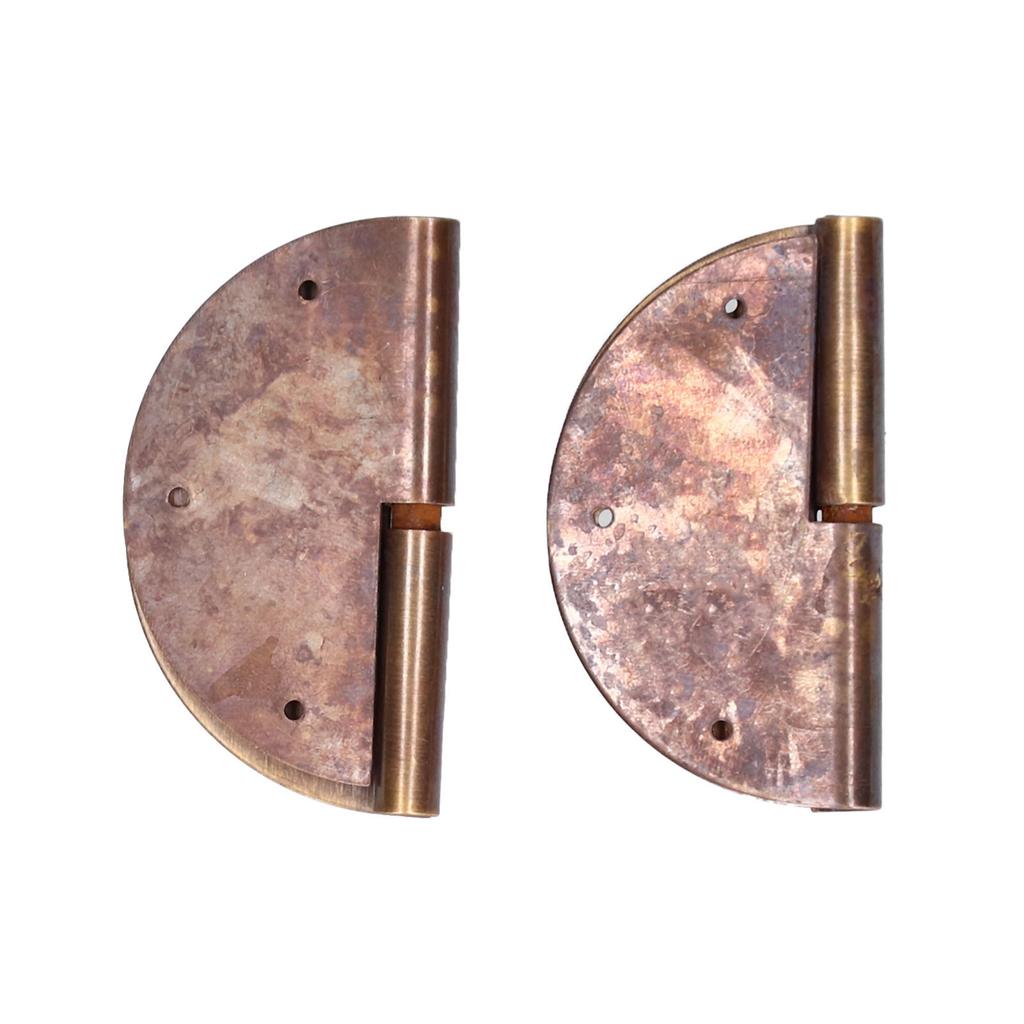 2Set Round Brass Hinges Chinese Antique Hinge Hardware Accessory for Furniture 6cm