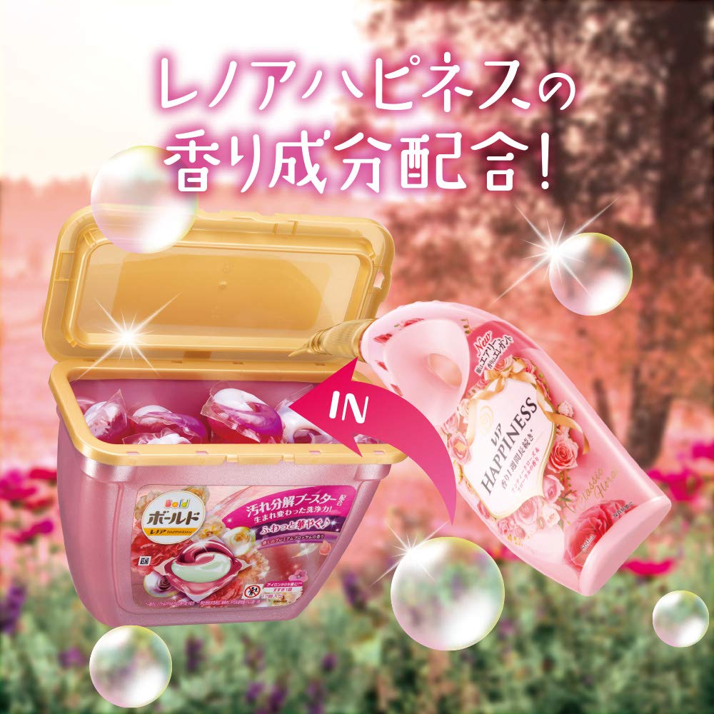 Bold Premium Blossom Laundry Detergent Gel Detoxifying Laundry with Fabric Softener Premium 17 Balls Balls, Water, (x 1), Blossom,