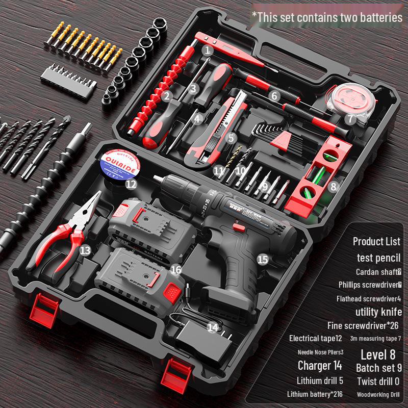 Multifunctional Electric Drill & Household Repair Tool Set for Carpentry and Electrician Tasks