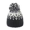 2025 autumn and winter new warm mohair knitted hat mixed color geometric rhombus jacquard hairball wool hat winter hat women