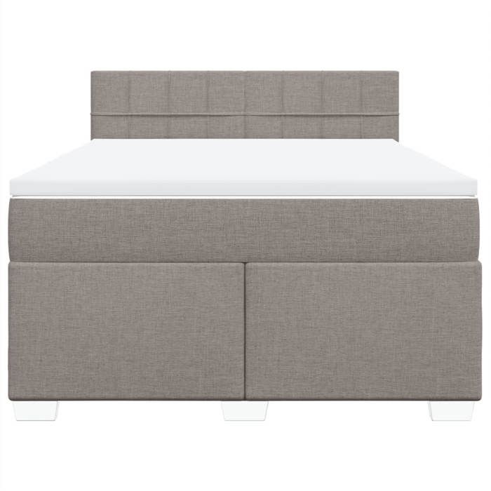 Maison Exclusive - Sommier à lattes de lit avec matelas Taupe 140x190 cm Tissu