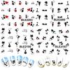 11 Styles Nail Art Stickers Black Cat Kitten UV Gel Polish Tips DIY Manicure