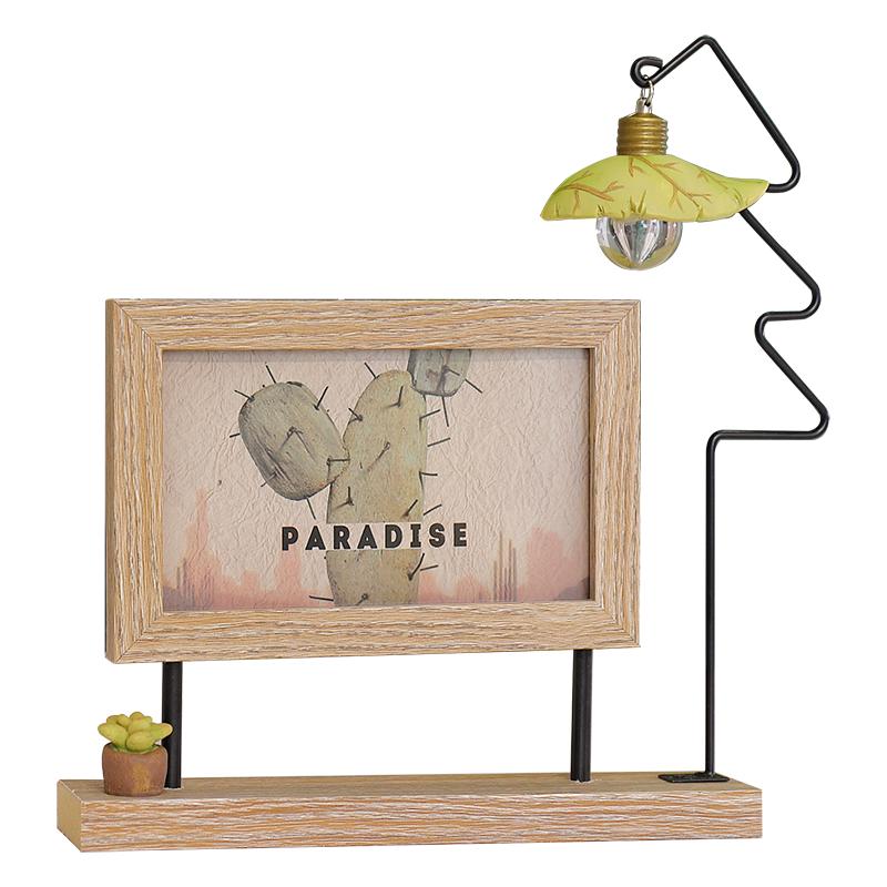 Creative Nordic photo frame 6-inch ins double-sided iron home decoration ornament 3D art photo stand