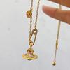 Heavy Industry French Saturn Pin Necklace Female Tide Cool Spice Girl Ouyang Nana Light Luxury Niche High-End Accessories