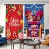 Festive Christmas Printed Drapes Vintage Design Machine Washable Artistic Style  for Livingroom Space Bedchamber Rod Pocket Easy to Hang