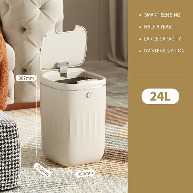 40L Smart Sensor Trash Can Large Capacity Induction Trash Bin Electric Touchless Wastebasket For Kitchen Bathroom with Lid