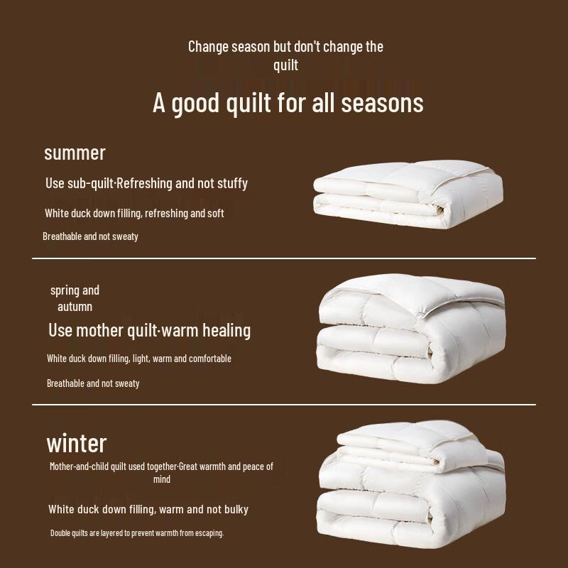 Jingdong Zhizao 90% White Duck Down All-Season Comforter