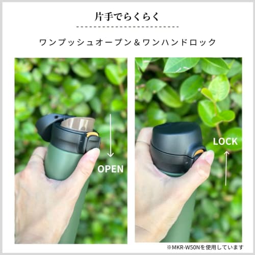 Tiger Thermos Water Bottle, 600ml, One-Push Stainless Steel, Easy-Drink Design, Integrated Lid and Gasket, Only Three Parts to Wash, Easy-to-Use Cap,