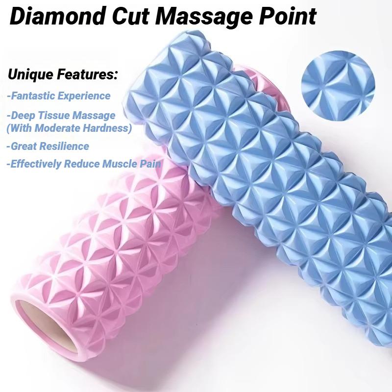 Durable And Safe 3D Diamond Foam Eva Massage Roller Hollow Yoga Column Fitness Equipment For Muscle Physiotherapy And Sports Rehabilitation Rolle