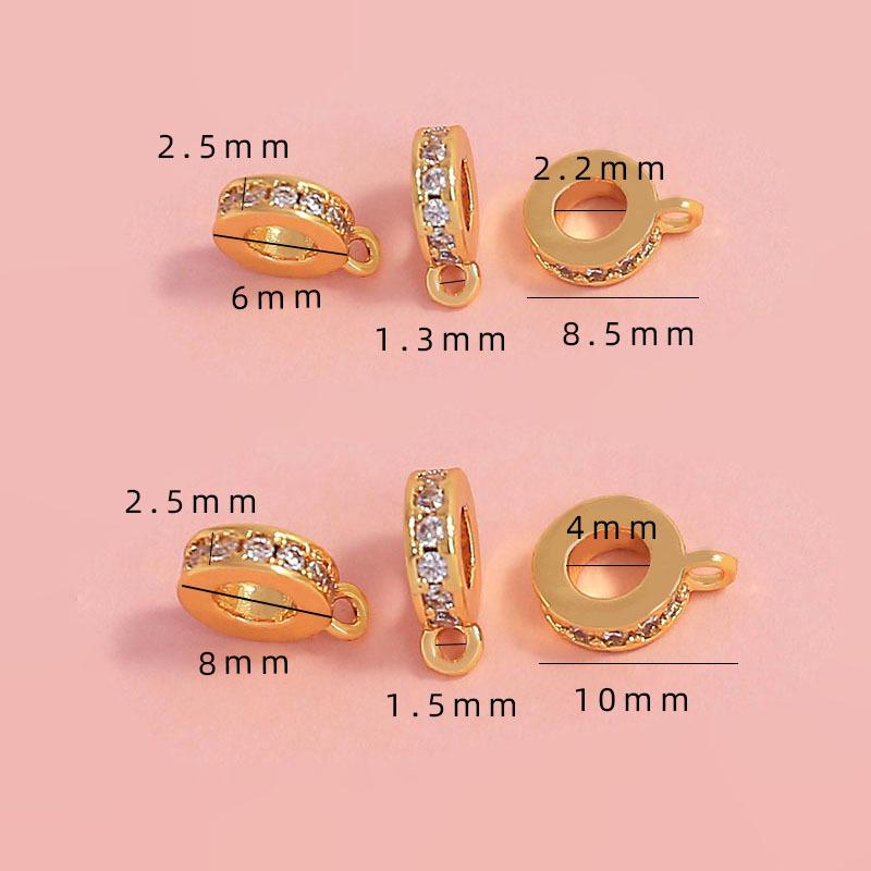 Gold-Plated Zircon Jewelry DIY Kit: Pendant, Bracelet, Necklace Jump Rings & Spacer Beads