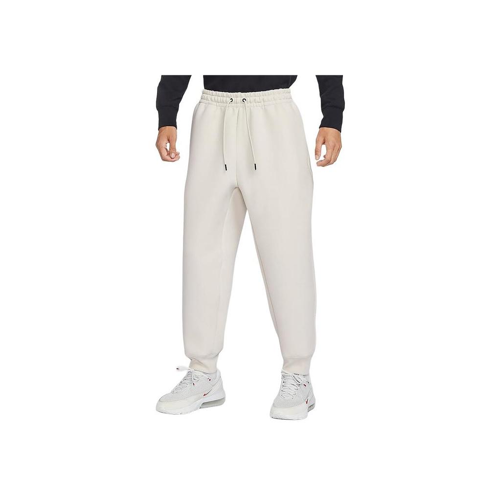 Nike Solid Color Mid-Rise Drawstring Knit Joggers Men bottoms Off-White FZ7594-104